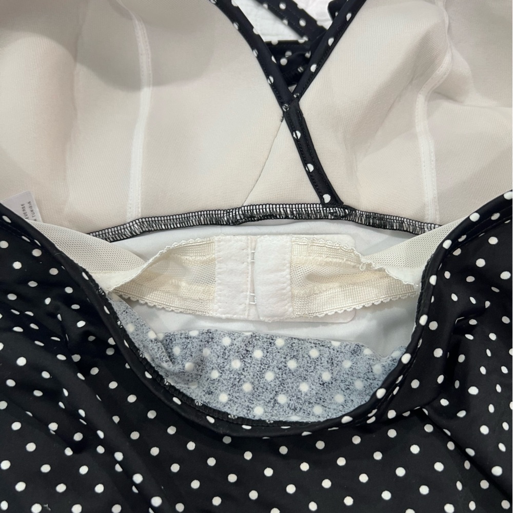 Freya Polka Dot Soft Cup Ruffled Halter One Piece Swimsuit Sz 36DD - Picture 3 of 5